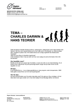 TEMA – CHARLES DARWIN & HANS TEORIER