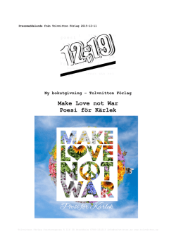 Make Love not War Poesi för Kärlek