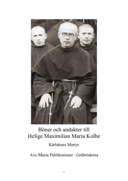 Böner och andakter till Helige Maximilian Maria Kolbe