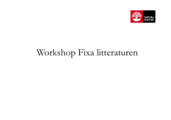 Workshop litteratur Workshop Fixa litteraturen