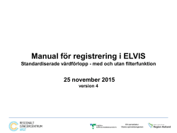 Manual för registrering i ELVIS