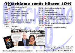 Programmet i -format - Välkommen till Möcklamo missionshus