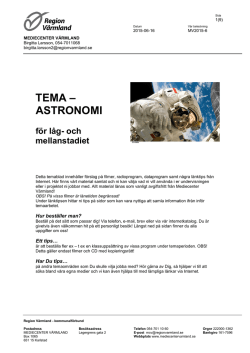 TEMA – ASTRONOMI - Region Värmland