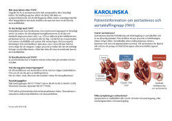 Patientinformation om aortastenos och aortaklaffingrepp (TAVI)