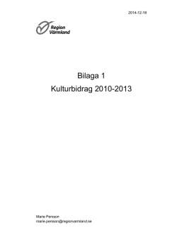 Bilaga 1 Kulturbidrag 2010-2013