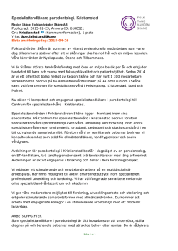Platsannons i pdf - parodontologforeningen.org.se