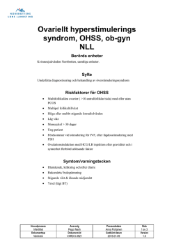 Ovariellt hyperstimulerings syndrom, OHSS, ob-gyn NLL