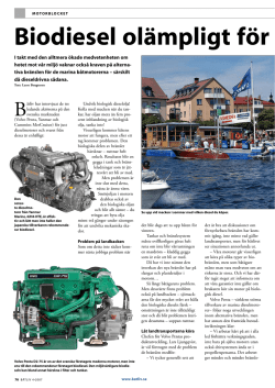 biodiesel olämpligt för båtmotorer