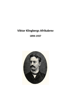 Viktor Klingbergs Afrikabrev