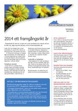 Infoblad Juni 2015 - Krokomsbostäder AB