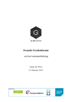 Rapport från Svenskt Grafenforum 2015