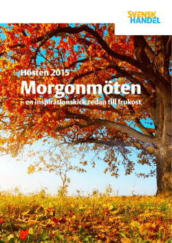 Morgonmöten Göteborg hösten 2015