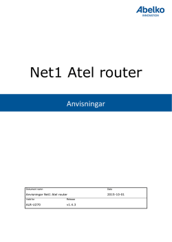 Anvisningar Net1 Router