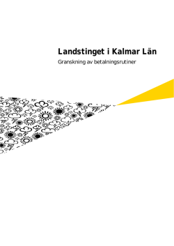 Granskningsrapporten - Landstinget i Kalmar län