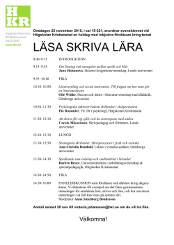 LÄSA SKRIVA LÄRA - Högskolan Kristianstad