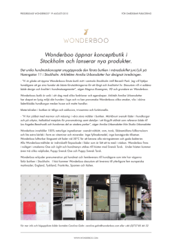 Wonderboo öppnar konceptbutik i Stockholm och lanserar nya