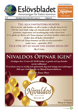 Nivaldos Öppnar igen!