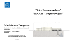 Marieke van Dongeren ”RÅ – Examensarbete
