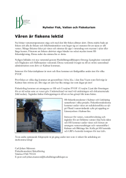 Nyheter Fisk vatten fisketurism - Hushållningssällskapet Kalmar