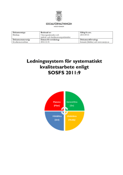 Ledningssystem för systematiskt kvalitetsarbete enligt SOSFS 2011:9
