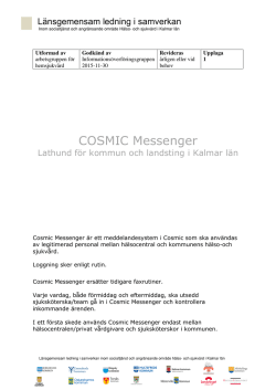 Lathund Cosmic Messenger 2015