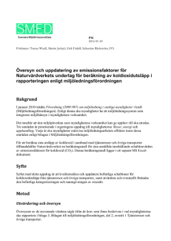 Reviderade emissionsfaktorer för