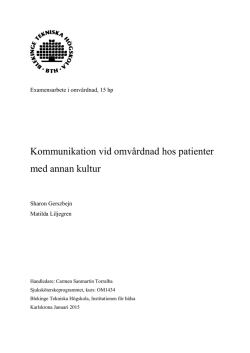 Kommunikation vid omv&aring;rdnad hos patienter med annan kultur