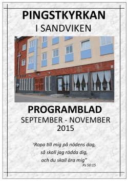 Programblad september - Pingstkyrkan i Sandviken
