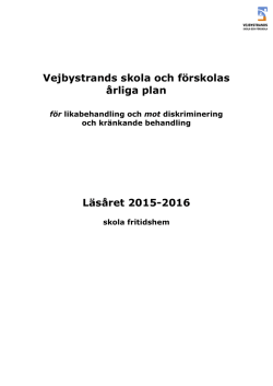 LIKABEHANDLINGSPLAN LÄSÅRET 2013/2014