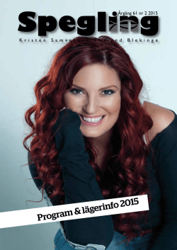Spegling nr 2 2015 - Kristen Samverkan Småland och Blekinge