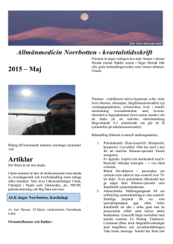 2015 – Maj Artiklar - Allmänmedicin Norrbotten