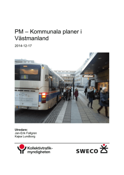 PM – Kommunala planer i Västmanland