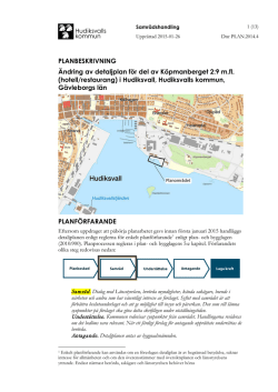 PLANBESKRIVNING Ändring av detaljplan för del av Köpmanberget