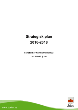 Strategisk plan 2016-2018