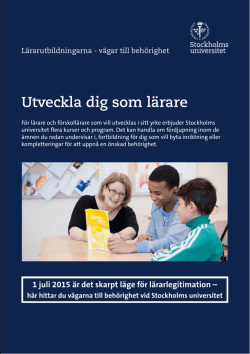 Utveckla dig som lärare - Stockholms universitet