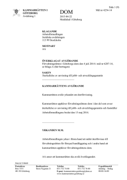 4254-14 - Kammarrätten i Göteborg