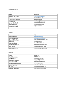 Seriespelsträning Grupp 1 Namn Mejladress Siv