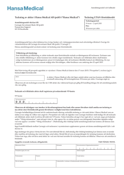 Anmälningssedel Utan företrädesrätt PDF