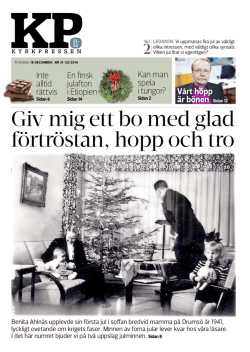 Vårt hopp är bönen Sidan 12 En finsk julafton i