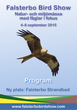 Falsterbo Bird Show Program - Sveriges Ornitologiska Förening