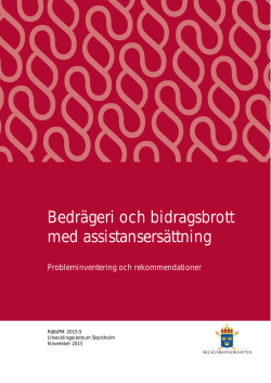 Bedrägeri och bidragsbrott med assistansersättning