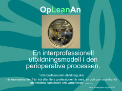 OPleanAN - klinisk perioperativ undervisning