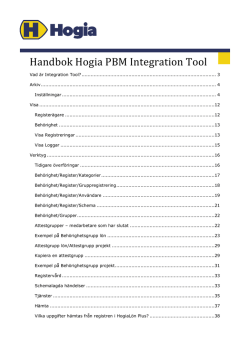 Handbok Hogia PBM Integration Tool - Hogia