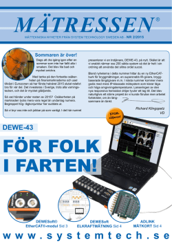 FÖR FOLK I FARTEN! - System Technology Sweden AB