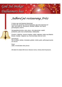 Restaurang Fritz julbord & jultallrik