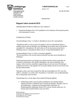 Rapport intern kontroll 2015