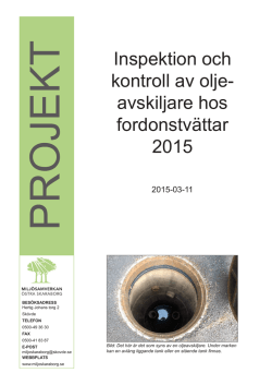 Inspektion och kontroll av oljeavskiljare hos fordonstvättar 2015