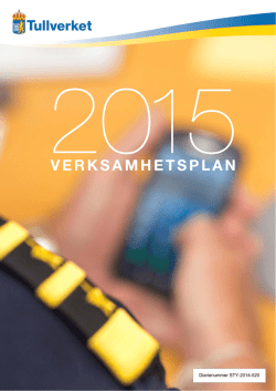 Tullverkets verksamhetsplan 2015