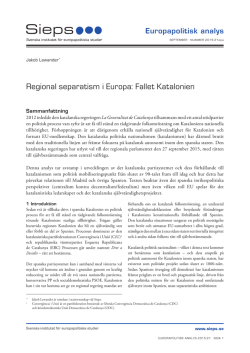 Regional separatism i Europa: Fallet Katalonien (2015:21epa)