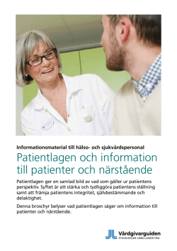 Patientlagen och information till patienter och närstående